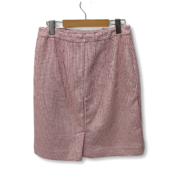 Midi HALOGEN TWEED Skirt Red and White Size 6 - Picture 3 of 4